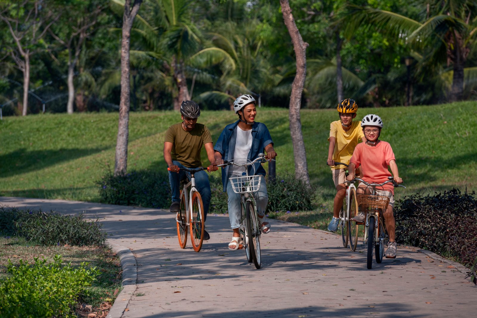 Group of cyclists riding together in Islamabad